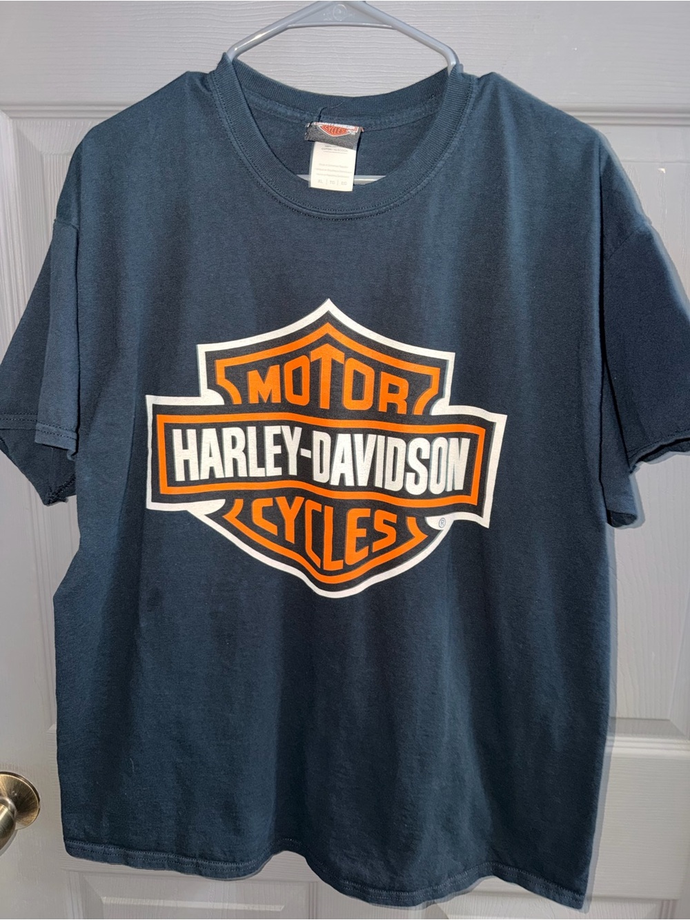 Harley-Davidson black T-Shirt with Orange and White Shield Grand Turk